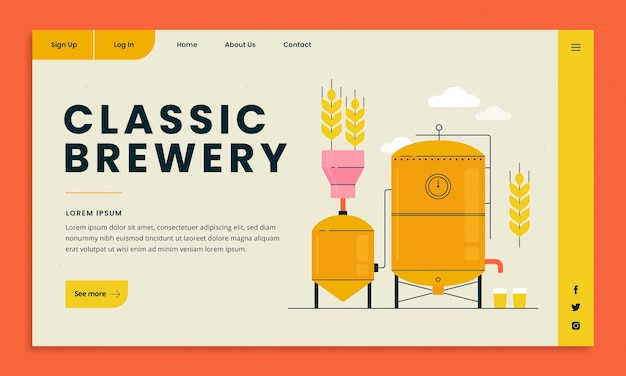 Brewery Landing Page Design – Download Free Stock Photo