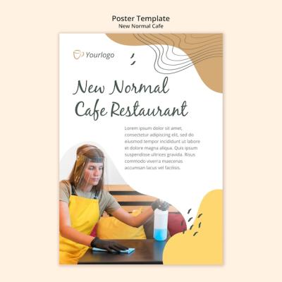 New Normal Cafe Ad Poster Template – Free Download