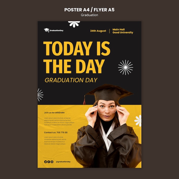 Graduation Ceremony Poster Template – Free Download