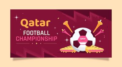 Flat World Football Championship Horizontal Banner Template – Free Download