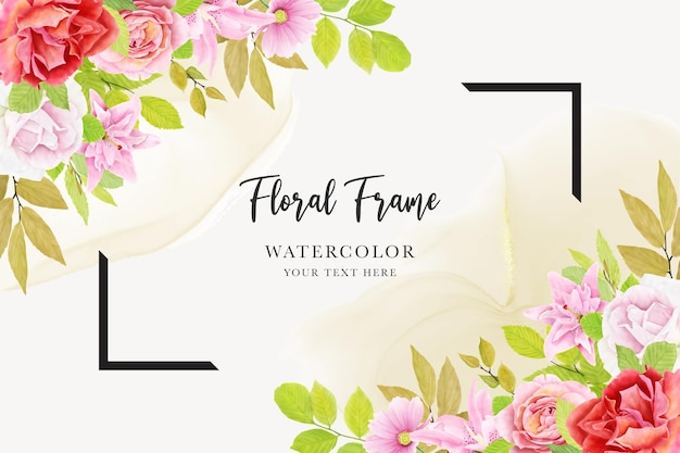 Beautiful Roses Watercolor Floral Background – Free Download