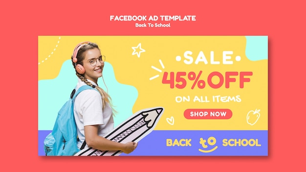 Back to School Facebook Ad Design Template – Free Download