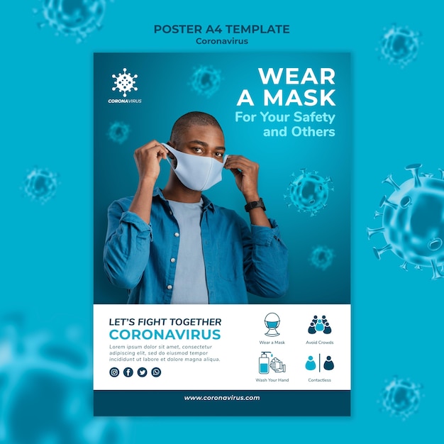 Coronavirus Face Mask Poster Template – Free Download