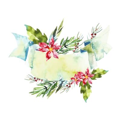 Colorful Winter Flowers Featuring an Empty Banner – Free Download