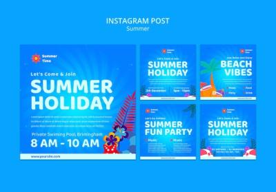 Summer Holiday Instagram Posts – Free Download