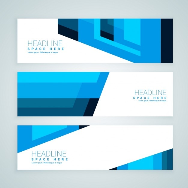 Blue Geometric Shapes Banners – Free Stock Photo for Download