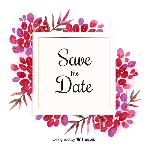 Watercolor Save the Date Designs – Free Download