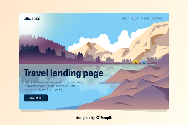 Flat Travel Landing Page Template – Free Download