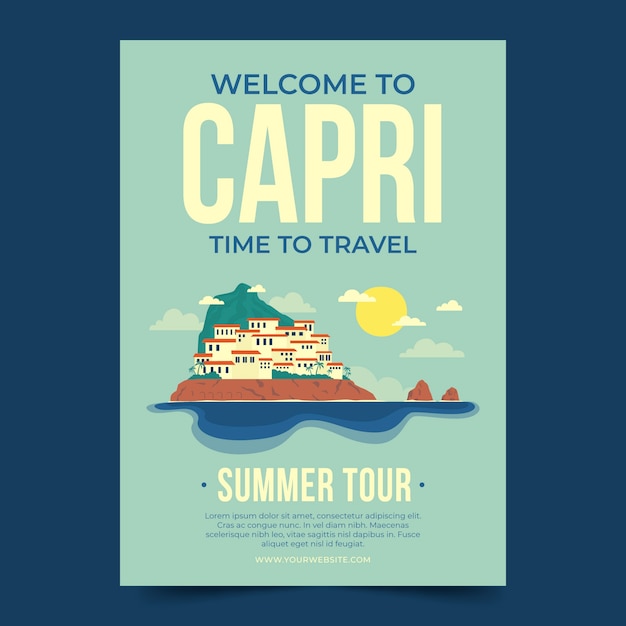 Hand Drawn Capri Poster Template – Free Download, Free Stock Photo