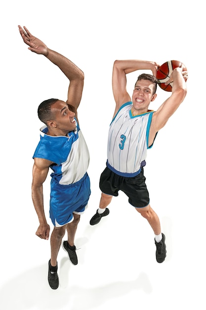 Full Length Portrait of Basketball Players with Ball – Free Stock Photo for Download