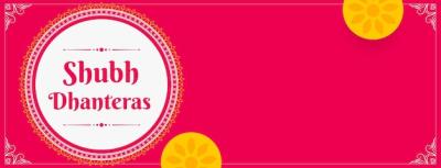 Happy Dhanteras Wishes Banner Design for Wealth and Prosperity – Free Download