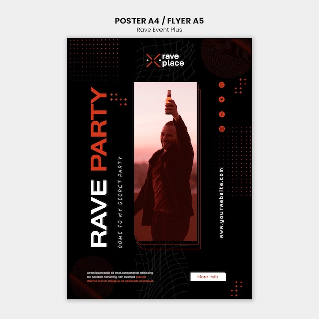 Rave Event Poster Template – Free Download