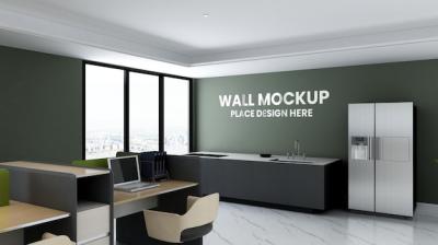 Office Pantry Room Wall Mockup – Free to Download