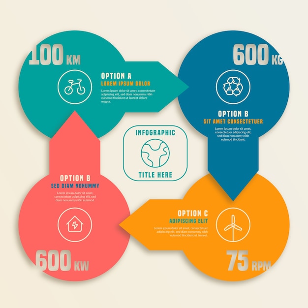 Ecology Infographic in Flat Design with Retro Colors – Free Download