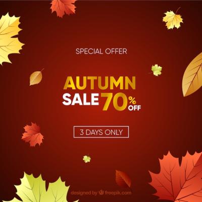 Autumn Sale Background with Leaves – Free Download