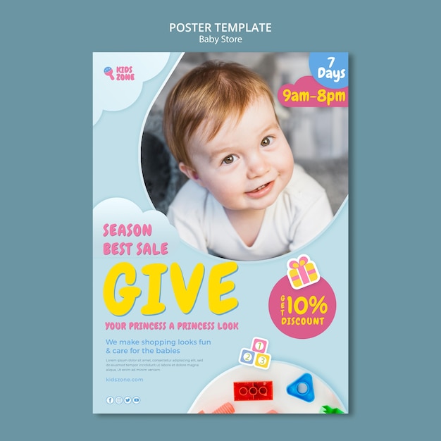 Baby Store Poster Template – Free Download