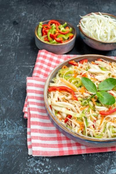 Tasty Vegetable Salad with Sliced Cabbage and Bell Peppers – Free Download