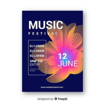 Colorful Music Festival Poster Template – Free Download