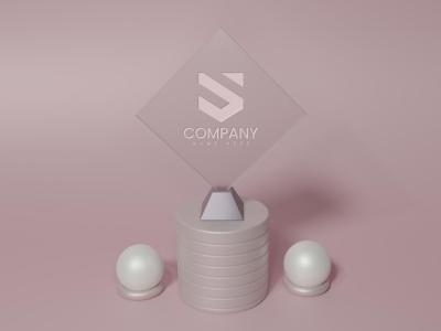 Ornate Glass Logo Mockup – Free Download