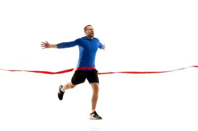 Muscular Caucasian Jogger Training Against White Background – Free Download