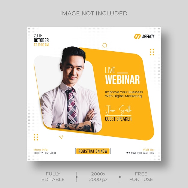 Digital Marketing Corporate Social Media Webinar Post Template – Free to Download