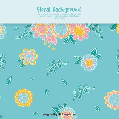 Hand Drawn Floral Background – Free Download