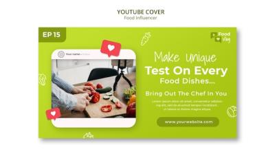 Food Influencer YouTube Cover Template – Free Download