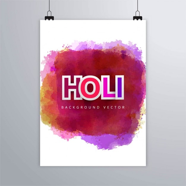 Holi Festival Watercolor Poster – Free Download