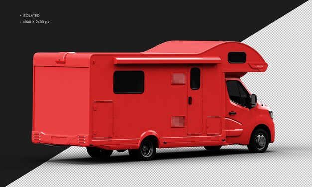 Realistic Shiny Red Travel Camper Van Car from Right Rear View – Free Stock Photo, Download for Free