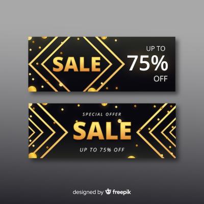 Golden Promotional Sales Banner Template – Free Download