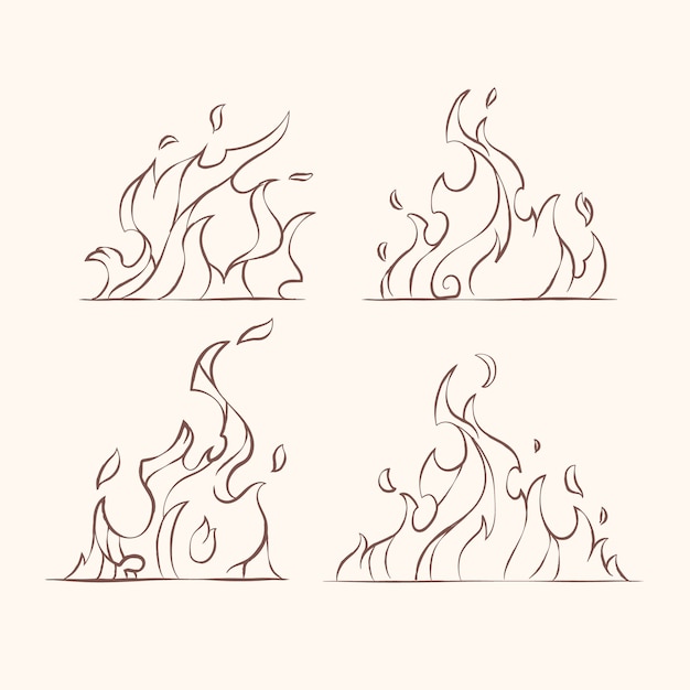 Hand Drawn Fire Outline Illustration – Free Download