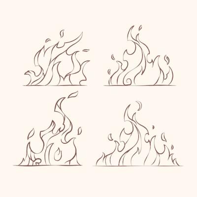 Hand Drawn Fire Outline Illustration – Free Download