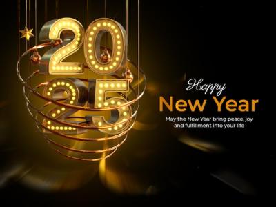 Happy New Year 2025 Celebration Banner Design Template – Free Download