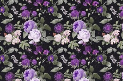 Purple Peony Floral Pattern Watercolor Vintage – Free Download