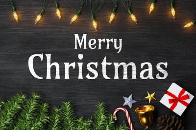 Merry Christmas Background Mockup with Decoration – Free Download