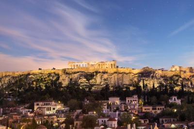 Stunning Acropolis View in Plaka, Athens, Greece – Free Download