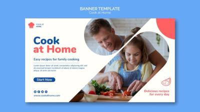 Cook at Home Concept Banner Template – Free Download, Free Stock Photo