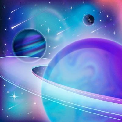 Gradient Surrealist Galaxy Illustration – Free to Download