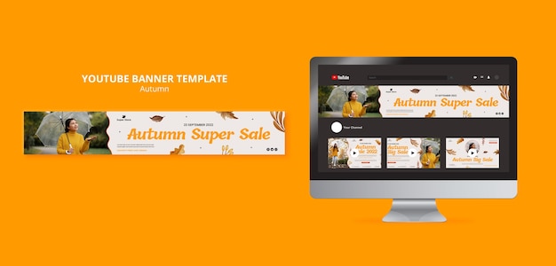 Autumn YouTube Channel Art Template – Free Download