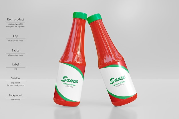 Realistic Sauce Bottle Mockup – Download Free Stock Photo