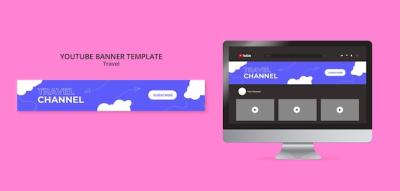 Travel Adventure YouTube Banner PSD Template – Free to Download