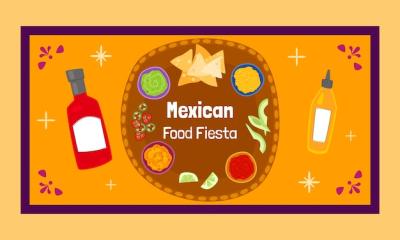 Hand Drawn Mexican Restaurant Facebook Template – Free Download