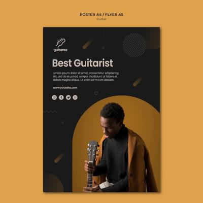 Guitar Player Poster Design – Free Download