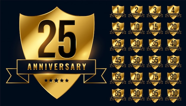 Golden Anniversary Logotype Emblem Set – Free Download