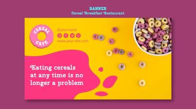 Colorful Cereal Breakfast Banner – Free Download