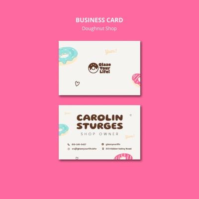 Flat Design Doughnut Shop Business Card – Free to Download