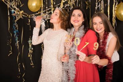 Girls Celebrating at a New Year Party – Free Stock Photo, Download Free