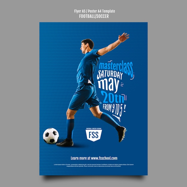 Gradient Soccer Game Poster Template – Free Download