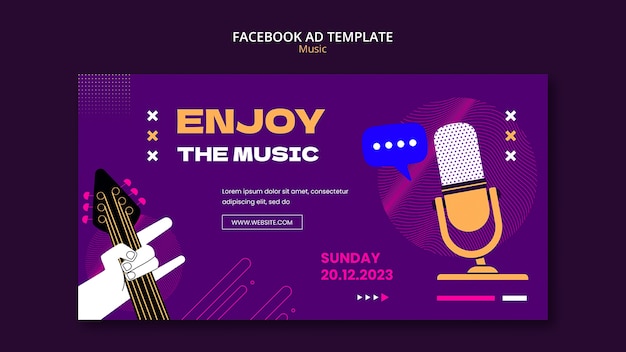 Flat Design Music Template – Download Free Stock Photo