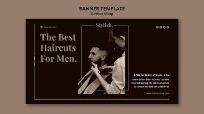 Barber Shop Horizontal Banner Template – Free Download